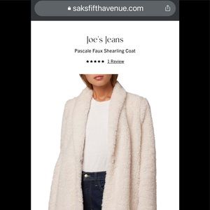 NWT Joes Off white coat